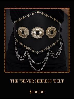 The Heiress Black Leather Chain Corset Belt